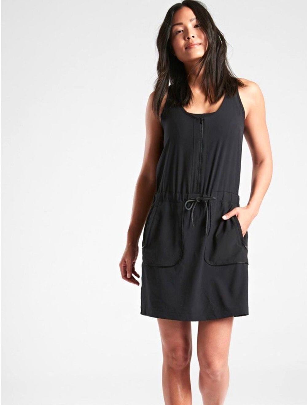 Athleta Expedition Black Skort Dress Hiking Travel Activewear Gorpcore Sz 12